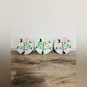 Set of 3 wooden decorative wall hangers